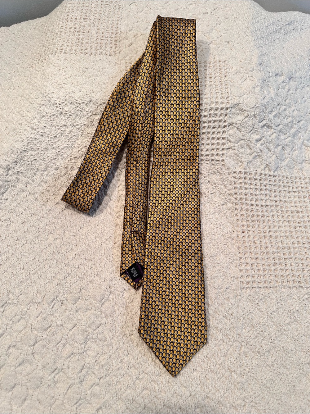 Ventura Yellow and Blue Patterned Silk Tie